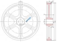 Шкив канатоведущий 930х6х10,5 404Н.22.00.001-03 МЛЗ