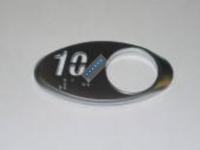 Накладка кнопки приказа "10" хром, брайль, символ слева, OTIS 2000R  FAA396J110