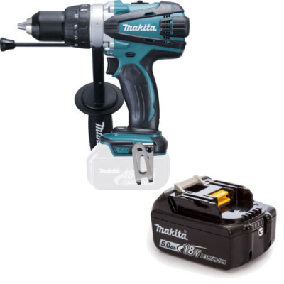 Аккумуляторная ударная дрель-шуруповерт MAKITA LXT DHP 458 RFE