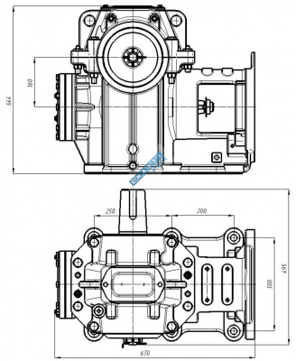 Редуктор рчл-160х40 V=0,71 м/с 1 вал 0471.22.21.000 МЛЗ