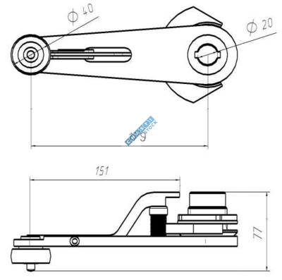 Рычаг привода дк (водило цилиндр, проем 700 мм) 0411.03.15.100 МЛЗ