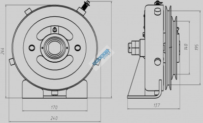 Ограничитель скорости 1,0 м/с правый сборка 1 (0411.07.00.000-03) МЛЗ